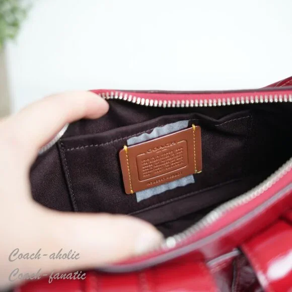 Coach CBJ01 Ashton Leather Shoulder Bag Crossbody in Dark Cardinal - Picture 10 of 11